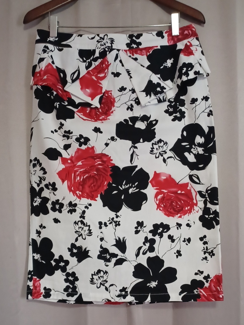 Grace Karin Floral Peplum Pencil Skirt Size Large Pleated Ruffle Waist